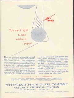pittsburgh plate glass company 1943 fight war without paper vintage ad pittsburgh plate glass company 1943 fight war without paper vintage ad