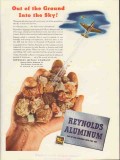 reynolds metals company 1943 out of ground into sky bauxite vintage ad