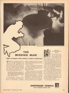 scott paper company 1943 fight contagions sanitary washroom vintage ad