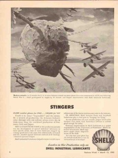 shell industrial lubricants 1943 stingers ww2 aviation vintage ad shell industrial lubricants 1943 stingers ww2 aviation vintage ad