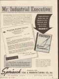 spriesch tool mfg company 1943 mr industrial executive ww2 vintage ad