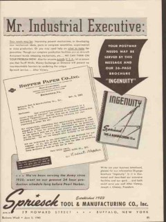 spriesch tool mfg company 1943 mr industrial executive ww2 vintage ad spriesch tool mfg company 1943 mr industrial executive ww2 vintage ad