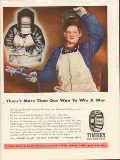 timken roller bearing company 1943 more one way to win war vintage ad