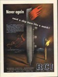 reichhhold chemicals inc 1943 never again ship burns match vintage ad reichhhold chemicals inc 1943 never again ship burns match vintage ad