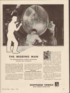 scott paper company 1943 reduce sickness sanitary washroom vintage ad