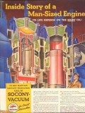 Socony Vacuum Oil Company 1943 Vintage Ad Inside Story Man-Size Engine