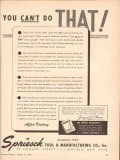 spriesch tool mfg company 1943 cant do that after victory vintage ad