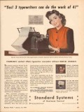 standard register company 1943 typewriter economy change vintage ad