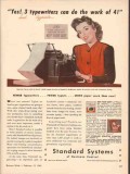 standard register company 1943 fewer typewriters typists vintage ad