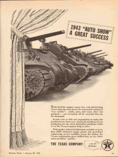 texas company 1943 texaco auto show a great success ww2 vintage ad