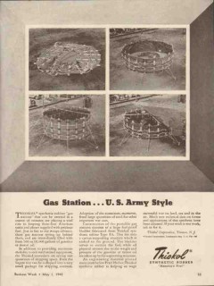 thiokol corp 1943 gas station us army style rubber ww2 vintage ad