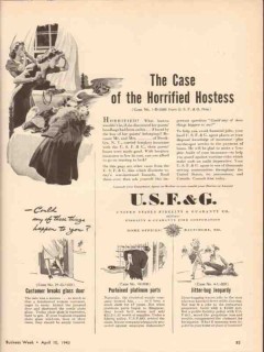 united states fidelity guaranty co 1943 horrified hostess vintage ad united states fidelity guaranty co 1943 horrified hostess vintage ad