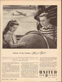 united air lines 1943 citizens of the coming age of flight vintage ad united air lines 1943 citizens of the coming age of flight vintage ad