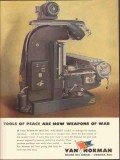 van norman machine tool company 1943 tools weapons war ww2 vintage ad