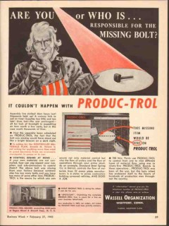 wassell organization 1943 produc-trol missing bolt ww2 vintage ad
