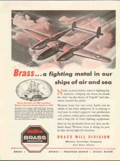 western cartridge company 1943 brass fighting metal air sea vintage ad
