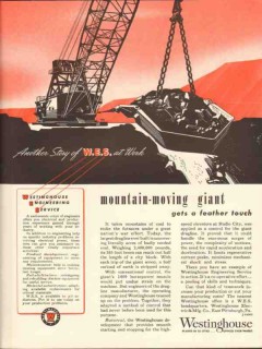 westinghouse electric mfg co 1943 mountain moving giant ww2 vintage ad