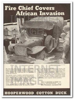 wm e hooper sons co 1943 fire chief covers canvas ww2 vintage ad