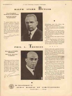 audit bureau circulations 1930 ralph butler phil thomson vintage ad
