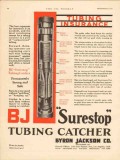 Byron Jackson Company 1930 Vintage Ad Oil Tubing Insurance Surestop