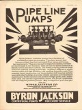 Byron Jackson Company 1930 Vintage Ad Oil Pipe Line Pumps Multiplex