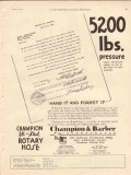 Champion Barber Inc 1930 Vintage Ad Oil Pressure Absolute Safety Hose