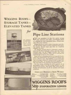 Chicago Bridge Iron Works 1930 Vintage Ad Wiggins Roofs Storage Tanks