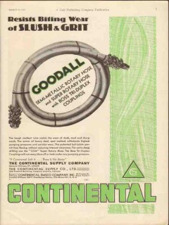 Continental Supply Company 1930 Vintage Ad Goodall Resists Slush Grit