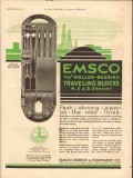 Emsco Derrick Equipment Company 1930 Vintage Ad Oil Traveling Blocks
