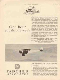 fairchild airplane mfg company 1930 hour equals week 71 vintage ad