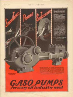 Gaso Pump Burner Mfg Company 1930 Vintage Ad Oil Field Power Endurance
