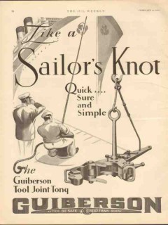 Guiberson Corp 1930 Vintage Ad Oil Field Tool Joint Tong Drilling Knot Guiberson Corp 1930 Vintage Ad Oil Field Tool Joint Tong Drilling Knot