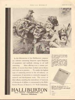 Halliburton Oil Well Cementing Company 1930 Vintage Ad Laboratories Halliburton Oil Well Cementing Company 1930 Vintage Ad Laboratories