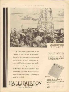 Halliburton Oil Well Cementing Company 1930 Vintage Ad Improve Process