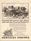 hercules motors corp 1930 painting galvestons gas mains vintage ad