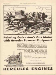 hercules motors corp 1930 painting galvestons gas mains vintage ad