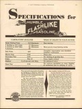 Humble Oil Refining Company 1930 Vintage Ad Gasoline Flashlike Specs