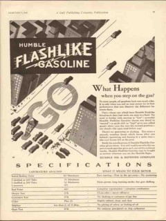 Humble Oil Refining Company 1930 Vintage Ad Gasoline Flashlike Happens Humble Oil Refining Company 1930 Vintage Ad Gasoline Flashlike Happens