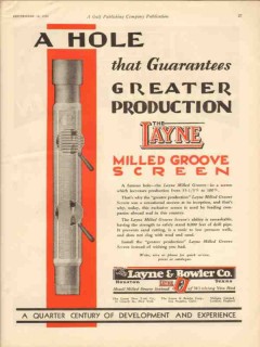 Layne Bowler Company 1930 Vintage Ad Oil Field Hole Greater Production Layne Bowler Company 1930 Vintage Ad Oil Field Hole Greater Production