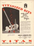 Mills Alloy Inc 1930 Vintage Ad Oil Drilling Titanized Bits Faster