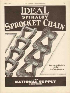 National Supply Companies 1930 Vintage Ad Oil Ideal Sprocket Chain National Supply Companies 1930 Vintage Ad Oil Ideal Sprocket Chain