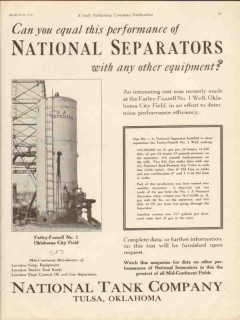 National Tank Company 1930 Vintage Ad Oil Equal Performance Separators National Tank Company 1930 Vintage Ad Oil Equal Performance Separators