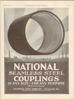 national tube company 1930 seamless steel couplings oil vintage ad