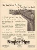 Naylor Pipe Company 1930 Vintage Ad Oil Field Pipeline Real Cost Laid Naylor Pipe Company 1930 Vintage Ad Oil Field Pipeline Real Cost Laid