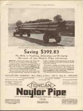 Naylor Pipe Company 1930 Vintage Ad Pipeline Saving Per Mile Trucking Naylor Pipe Company 1930 Vintage Ad Pipeline Saving Per Mile Trucking