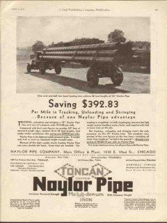 Naylor Pipe Company 1930 Vintage Ad Pipeline Saving Per Mile Trucking Naylor Pipe Company 1930 Vintage Ad Pipeline Saving Per Mile Trucking