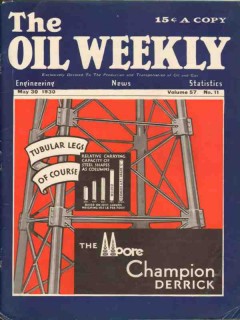 Lee C Moore Company 1930 Vintage Ad Oil Weekly Magazine Cover Derrick