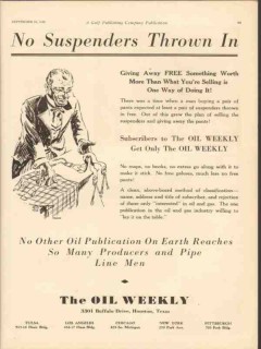 oil weekly 1930 no suspenders thrown in oilfield magazine vintage ad oil weekly 1930 no suspenders thrown in oilfield magazine vintage ad