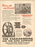 Parkersburg Rig Reel Company 1930 Vintage Ad Oil Band Wheel Irons Set Parkersburg Rig Reel Company 1930 Vintage Ad Oil Band Wheel Irons Set