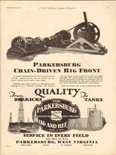 Parkersburg Rig Reel Company 1930 Vintage Ad Oil Chain-Driven Front Parkersburg Rig Reel Company 1930 Vintage Ad Oil Chain-Driven Front